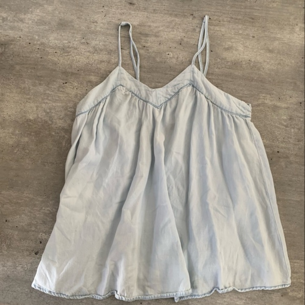 Denim sleeveless top